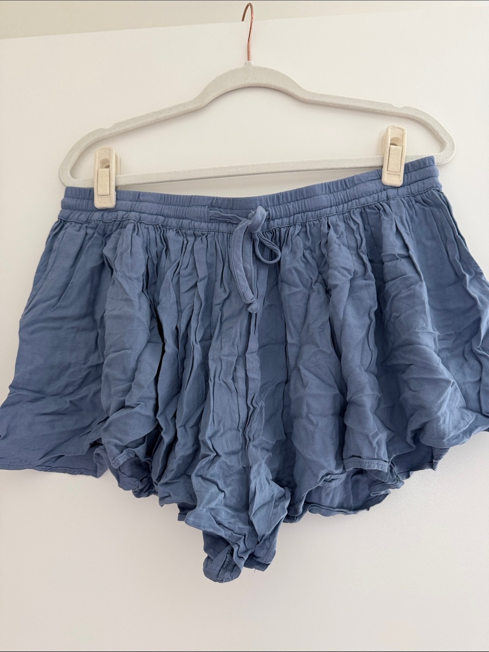 Jack by BB Dakota Light Blue Drawstring Ruffle Shorts